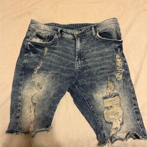 Youngla men’s Distressed Denim Shorts 36